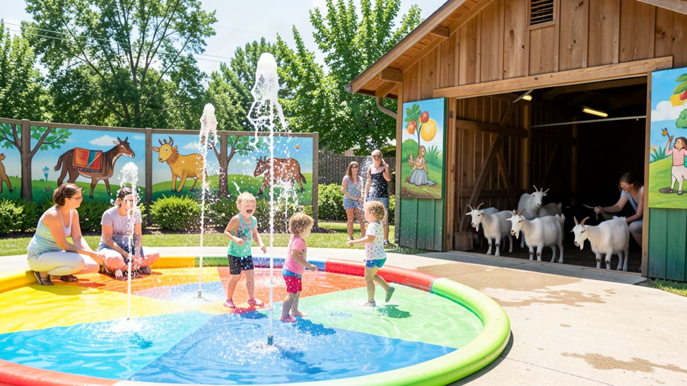 Kids Zoo splash pad playground
